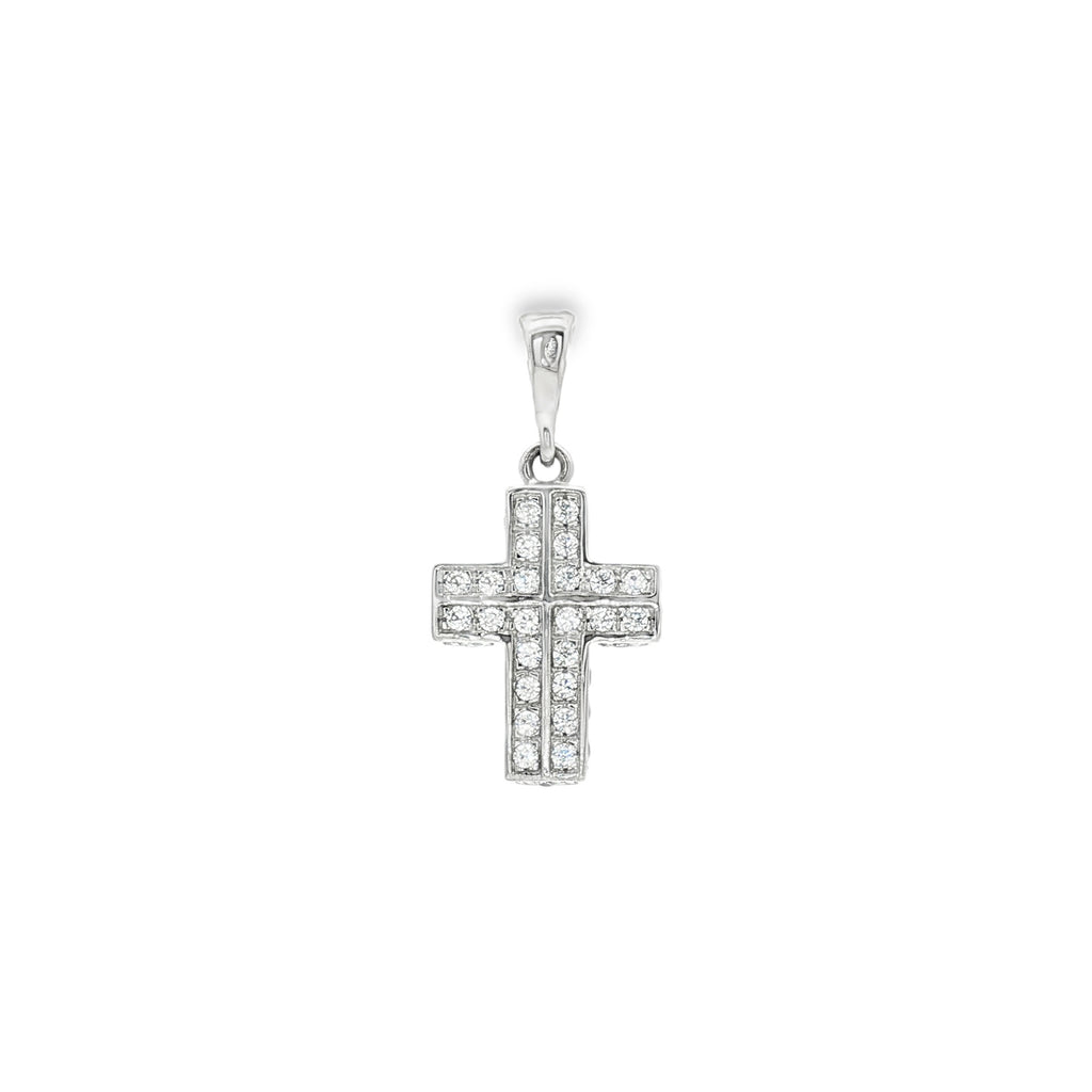 CRUZ ORO BLANCO CON CIRCONITAS