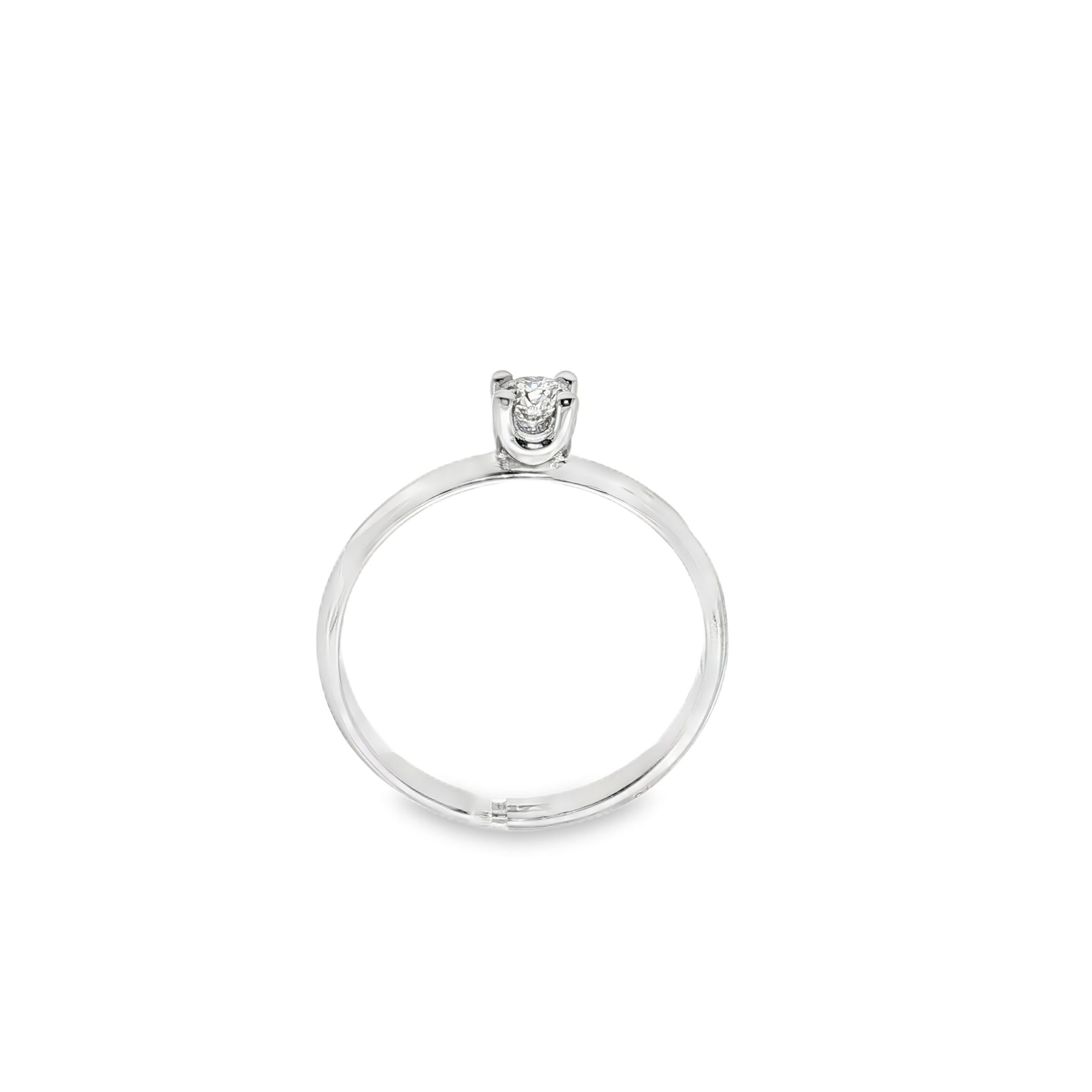 SOLITARIO ORO BLANCO CON DIAMANTE