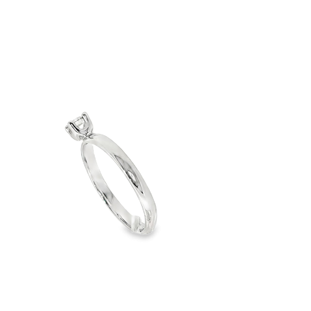 SOLITARIO ORO BLANCO CON DIAMANTE