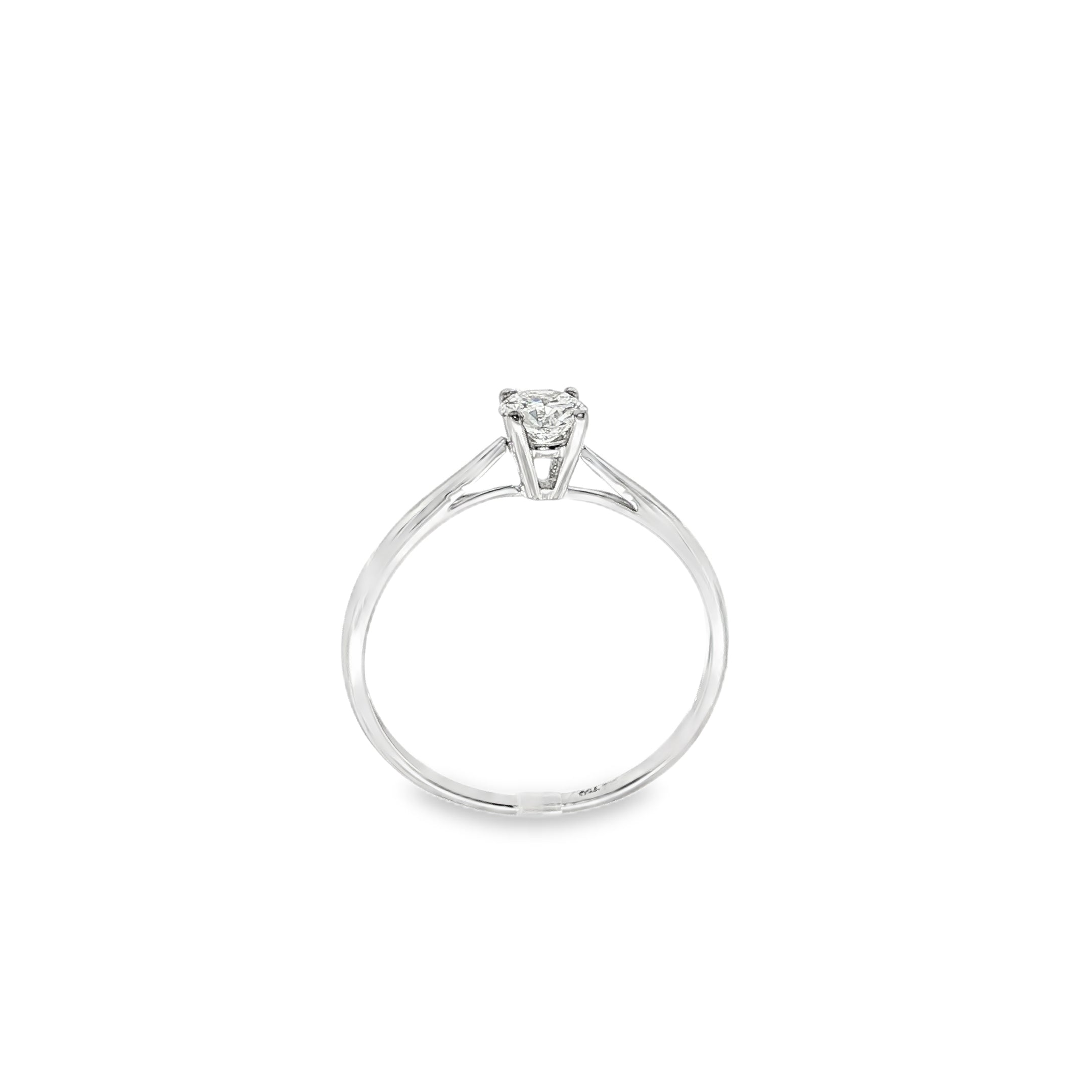 SOLITARIO ORO BLANCO CON DIAMANTE