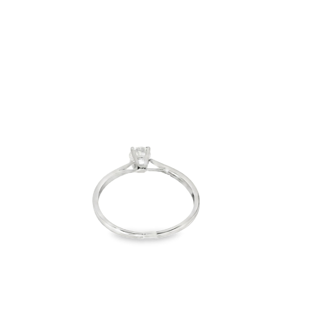 SOLITARIO ORO BLANCO CON DIAMANTE
