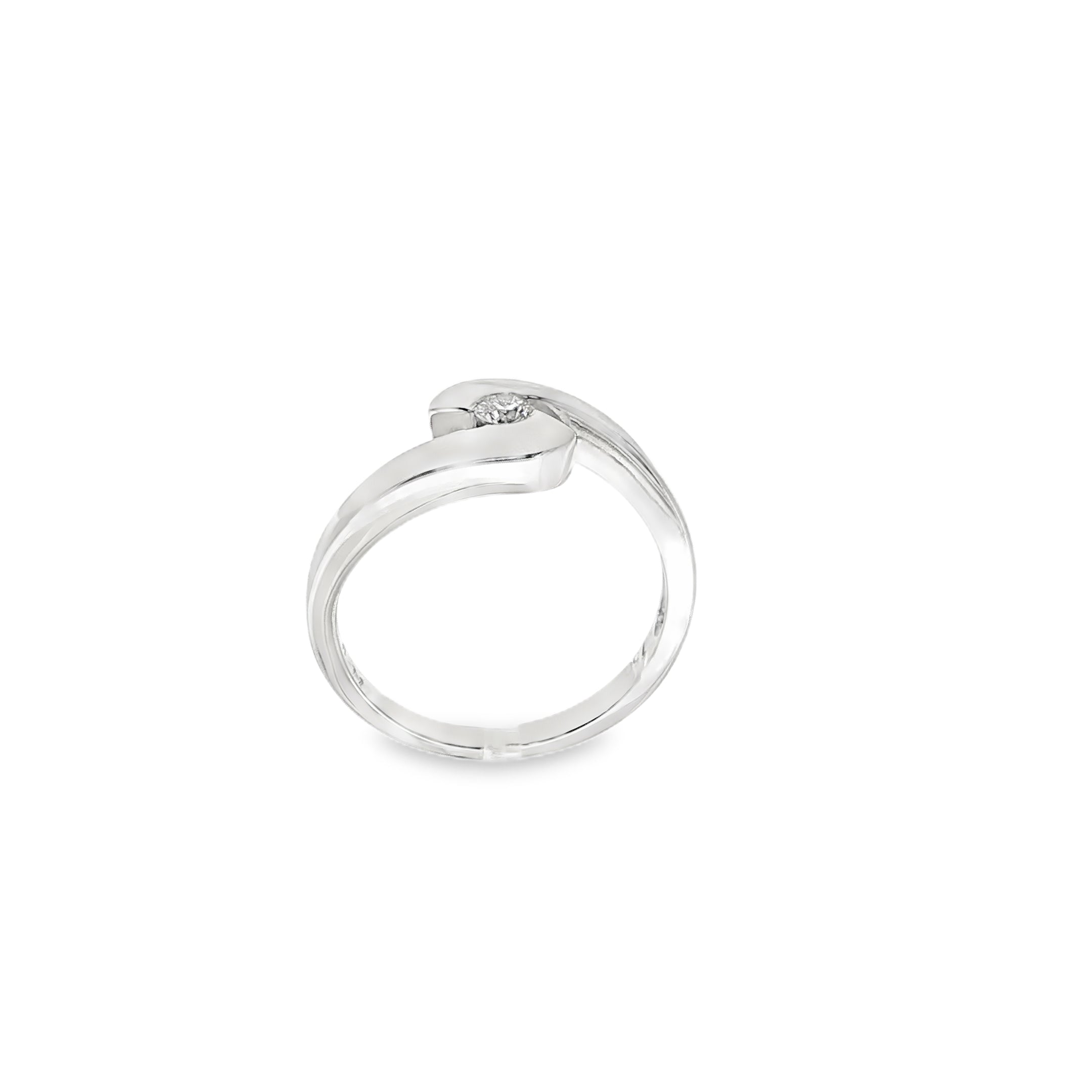ANILLO CRUZADO ORO BLANCO CON BRILLANTE