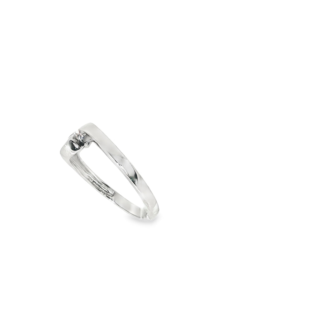 ANILLO CRUZADO ORO BLANCO CON BRILLANTE
