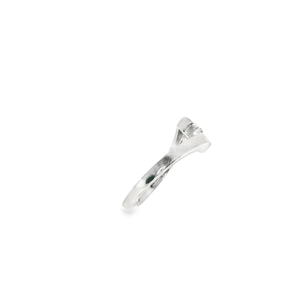ANILLO CRUZADO ORO BLANCO CON BRILLANTE
