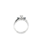 SOLITARIO ORO BLANCO CON DIAMANTE Y ZAFIROS