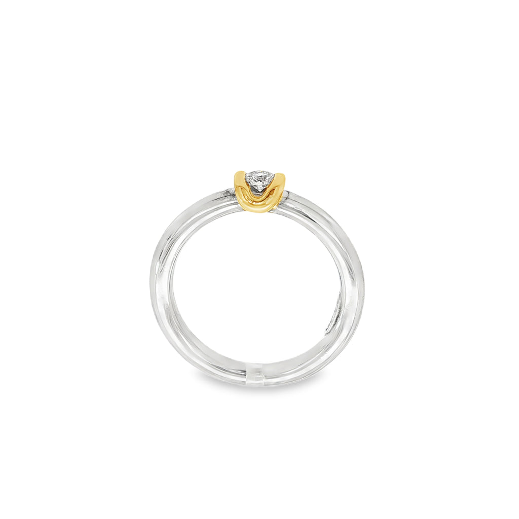 SOLITARIO BICOLOR CON DIAMANTE