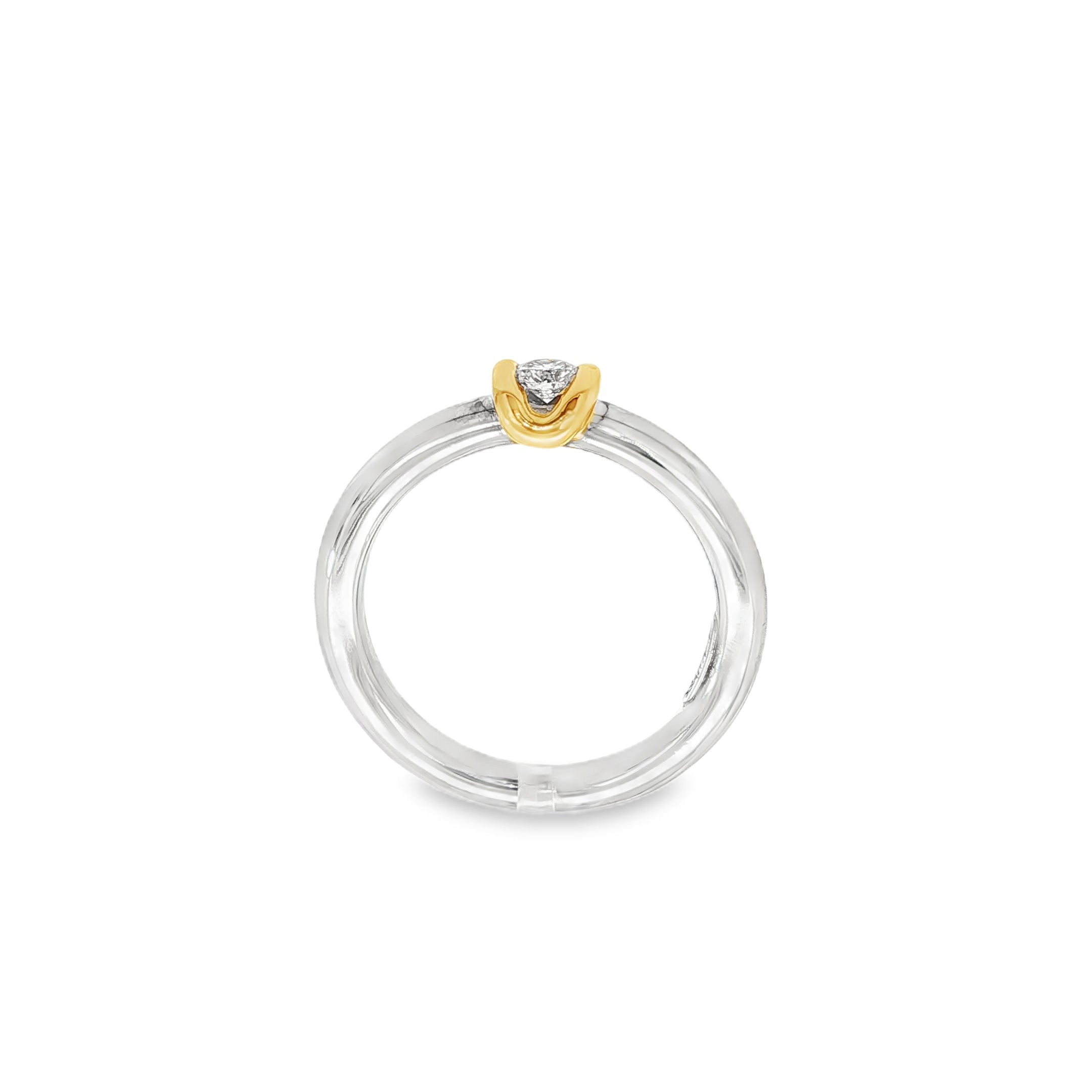 SOLITARIO BICOLOR CON DIAMANTE
