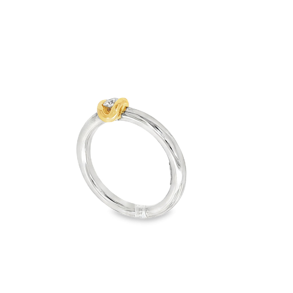 SOLITARIO BICOLOR CON DIAMANTE