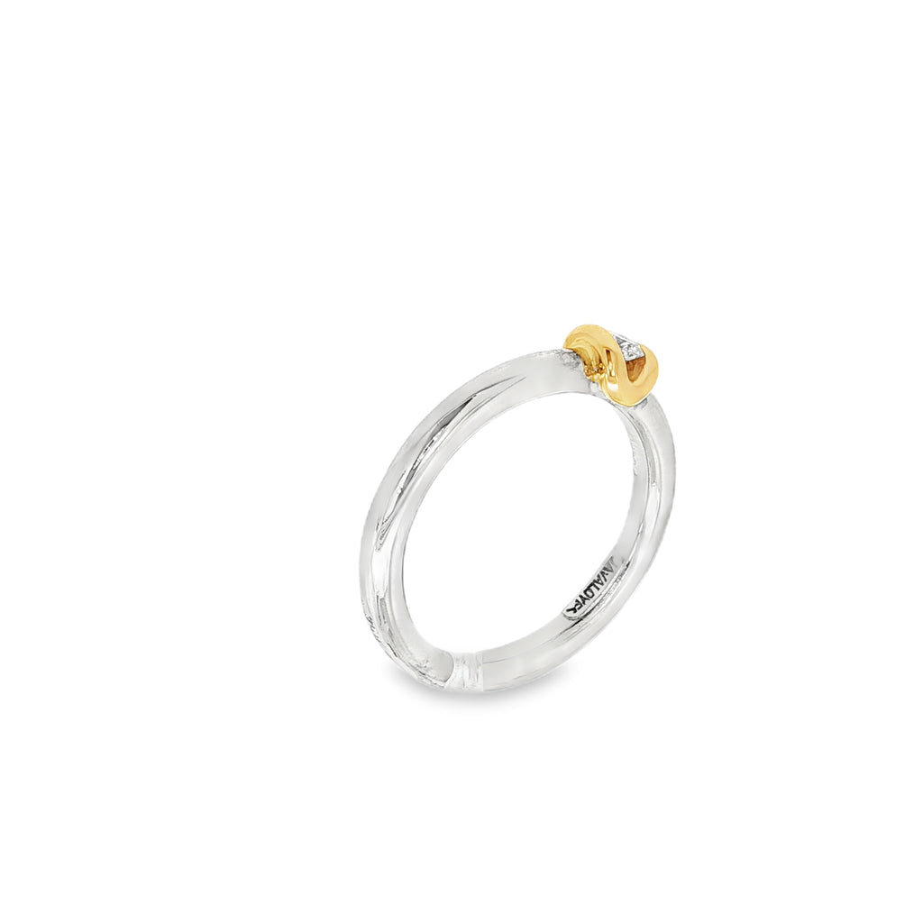 SOLITARIO BICOLOR CON DIAMANTE