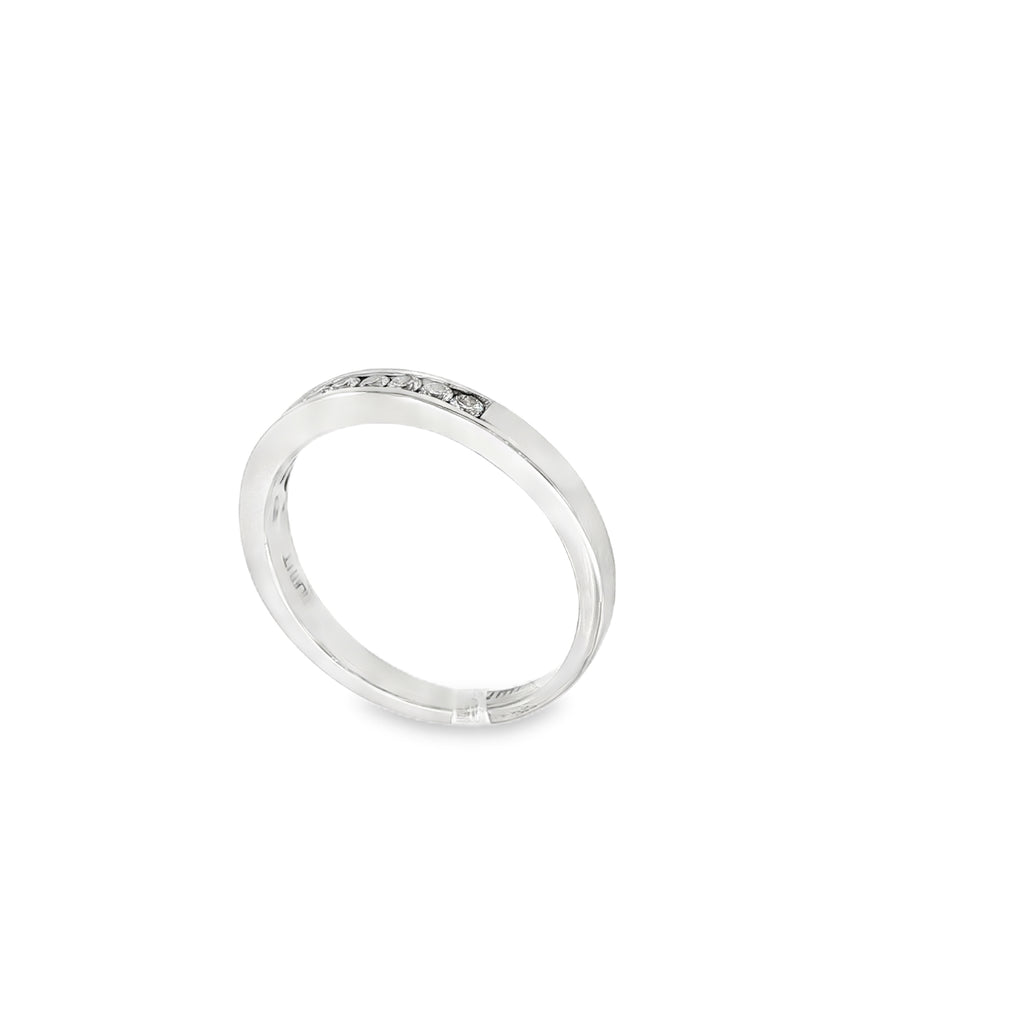 ANILLO MEDIA ALIANZA ORO BLANCO CON BRILLANTES