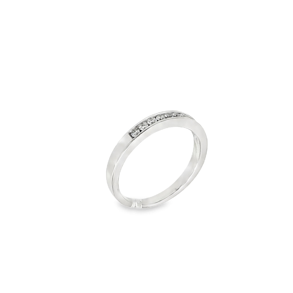 ANILLO MEDIA ALIANZA ORO BLANCO CON BRILLANTES
