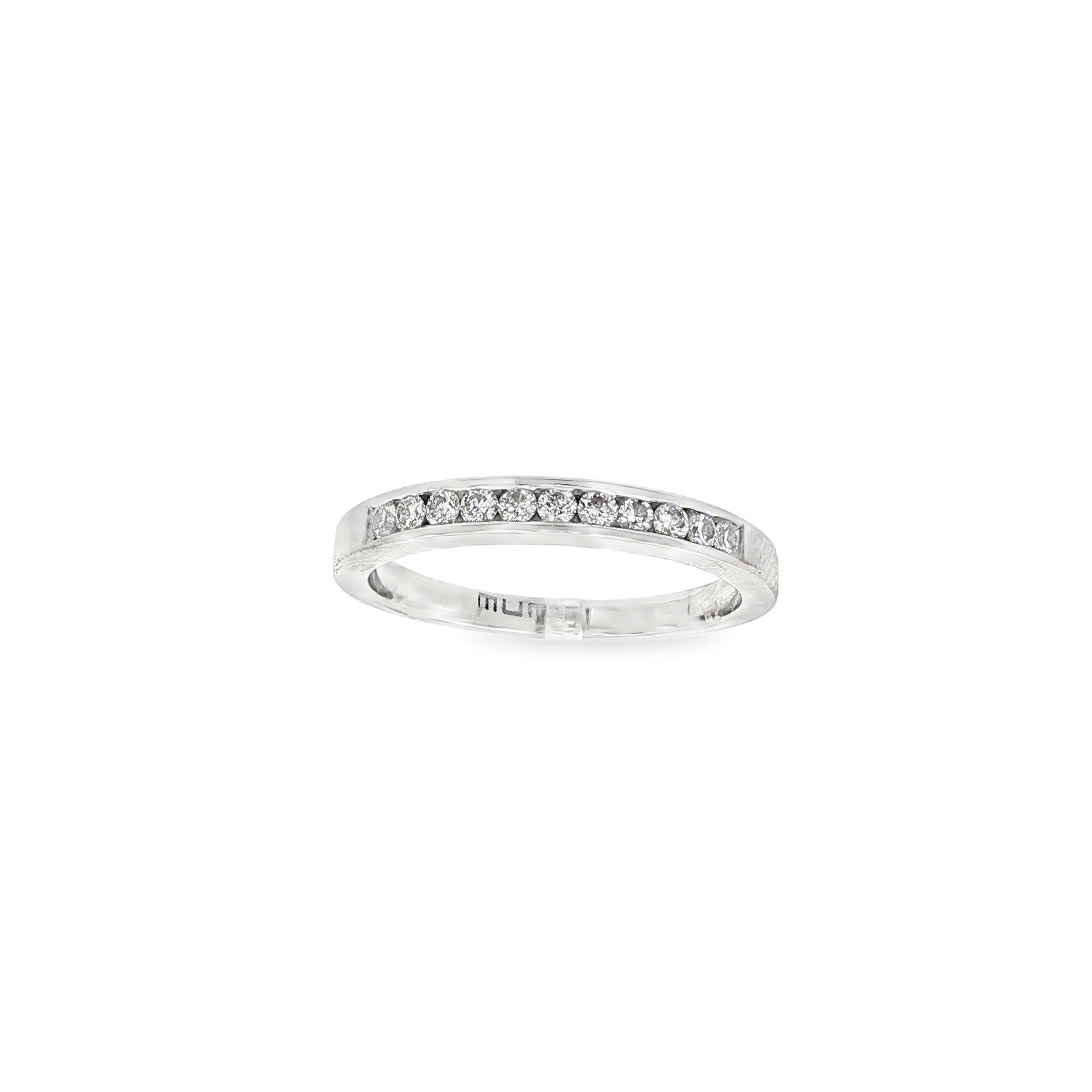 ANILLO MEDIA ALIANZA ORO BLANCO CON BRILLANTES