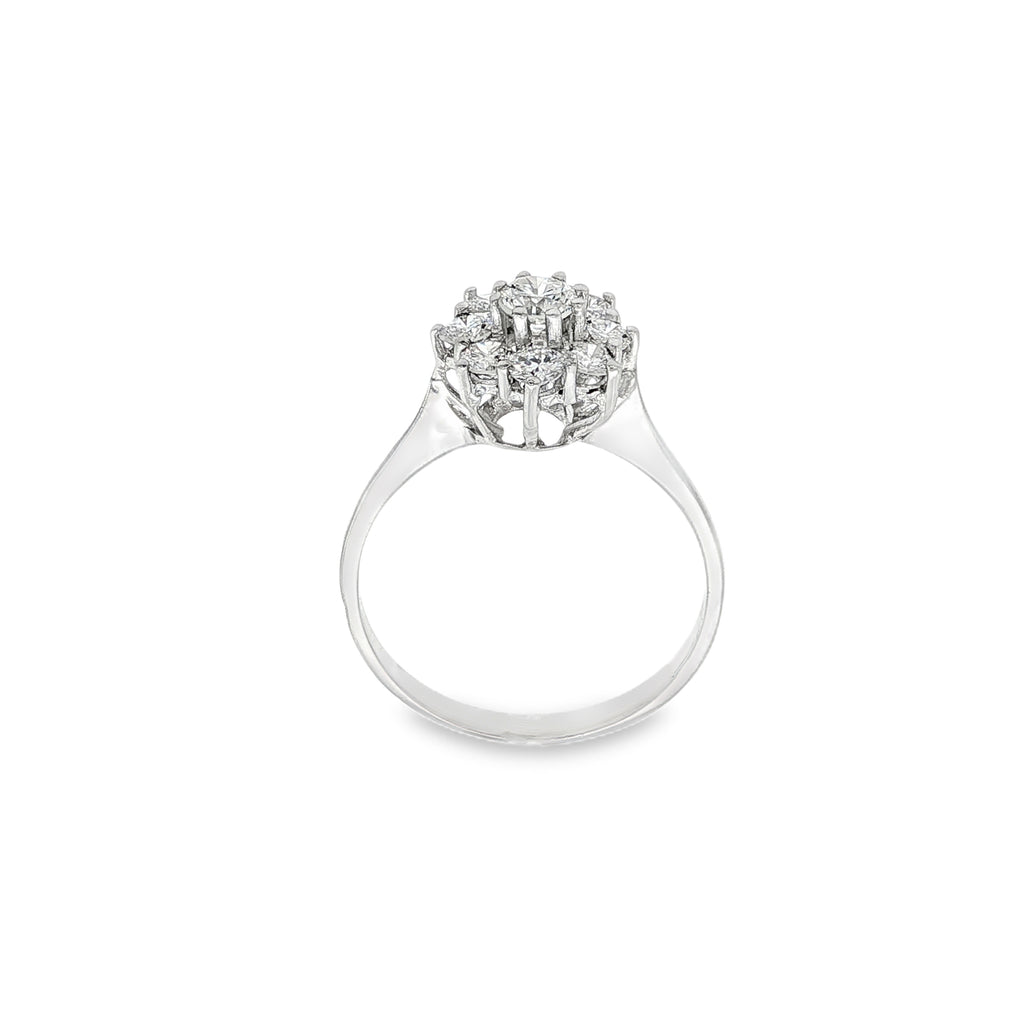 SORTIJA ROSETON ORO BLANCO Y BRILLANTES