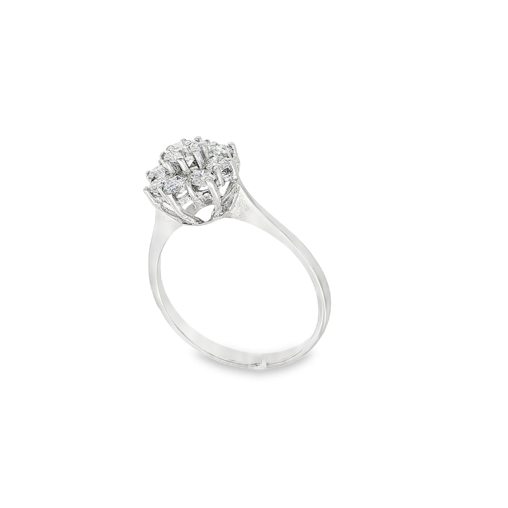 SORTIJA ROSETON ORO BLANCO Y BRILLANTES