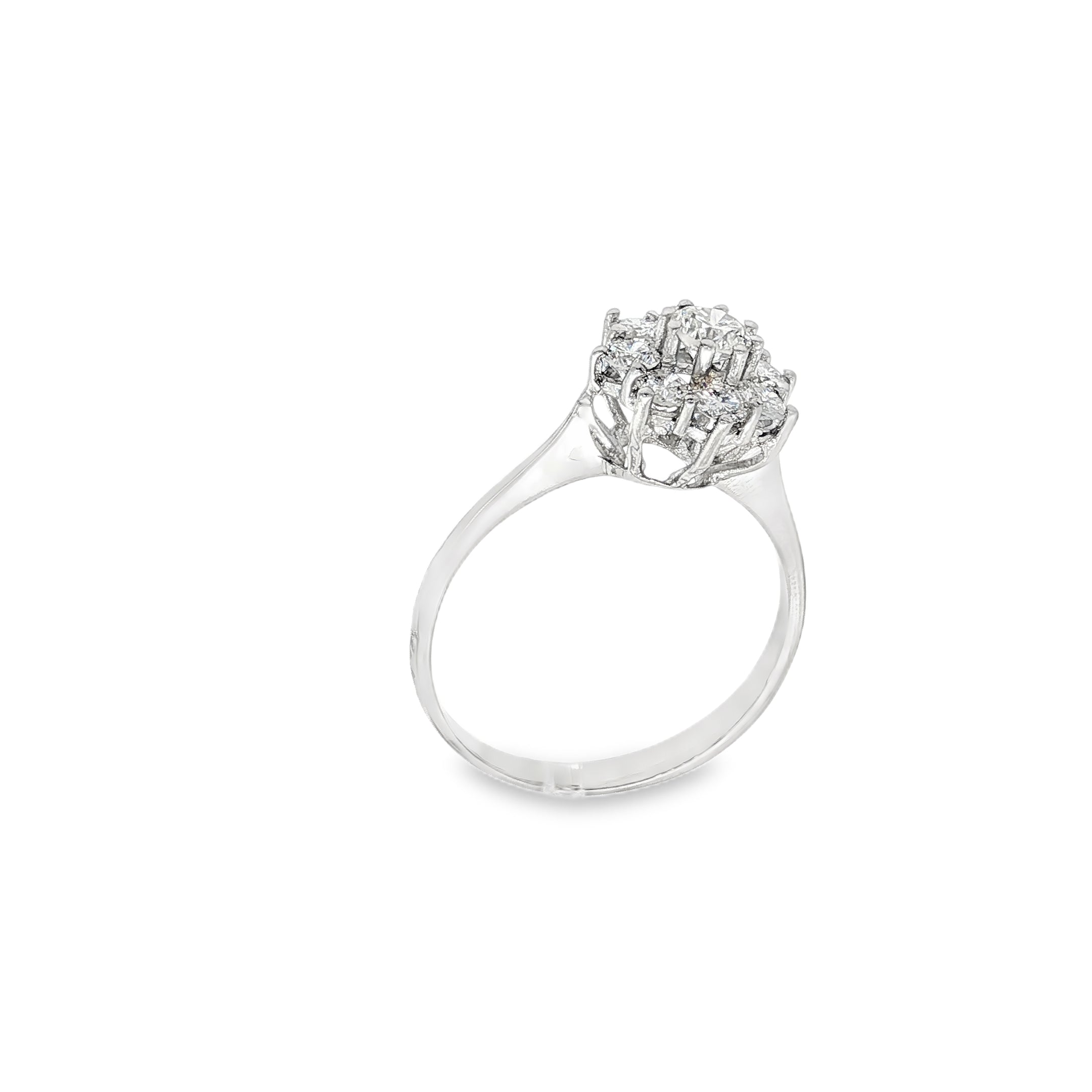 SORTIJA ROSETON ORO BLANCO Y BRILLANTES