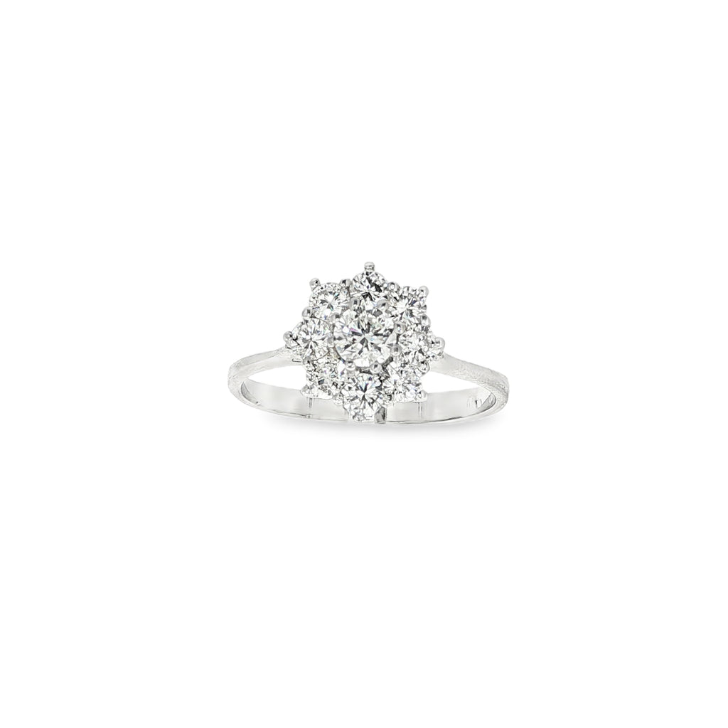 SORTIJA ROSETON ORO BLANCO Y BRILLANTES