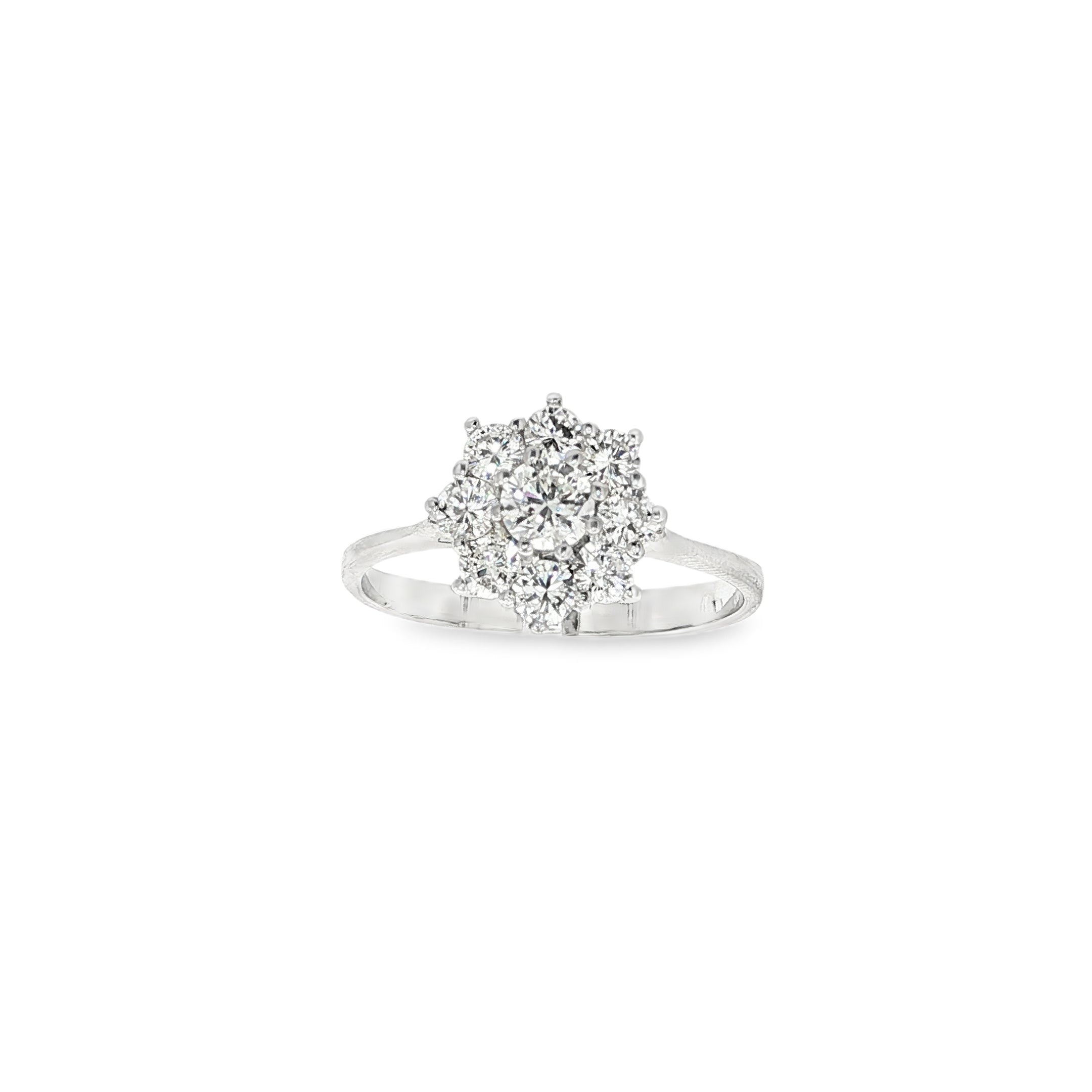 SORTIJA ROSETON ORO BLANCO Y BRILLANTES