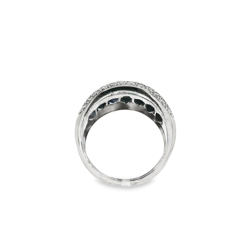 ANILLO ZAFIROS Y DIAMANTES