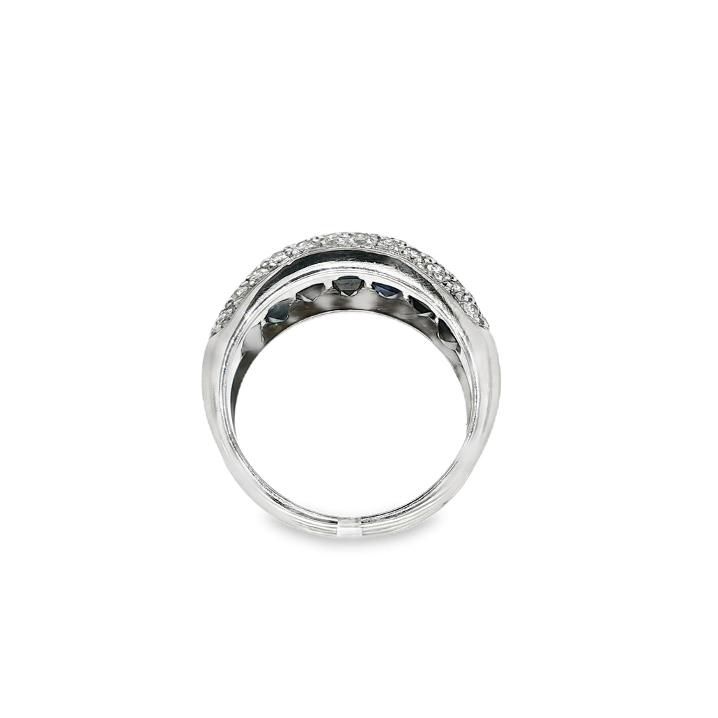 ANILLO ZAFIROS Y DIAMANTES