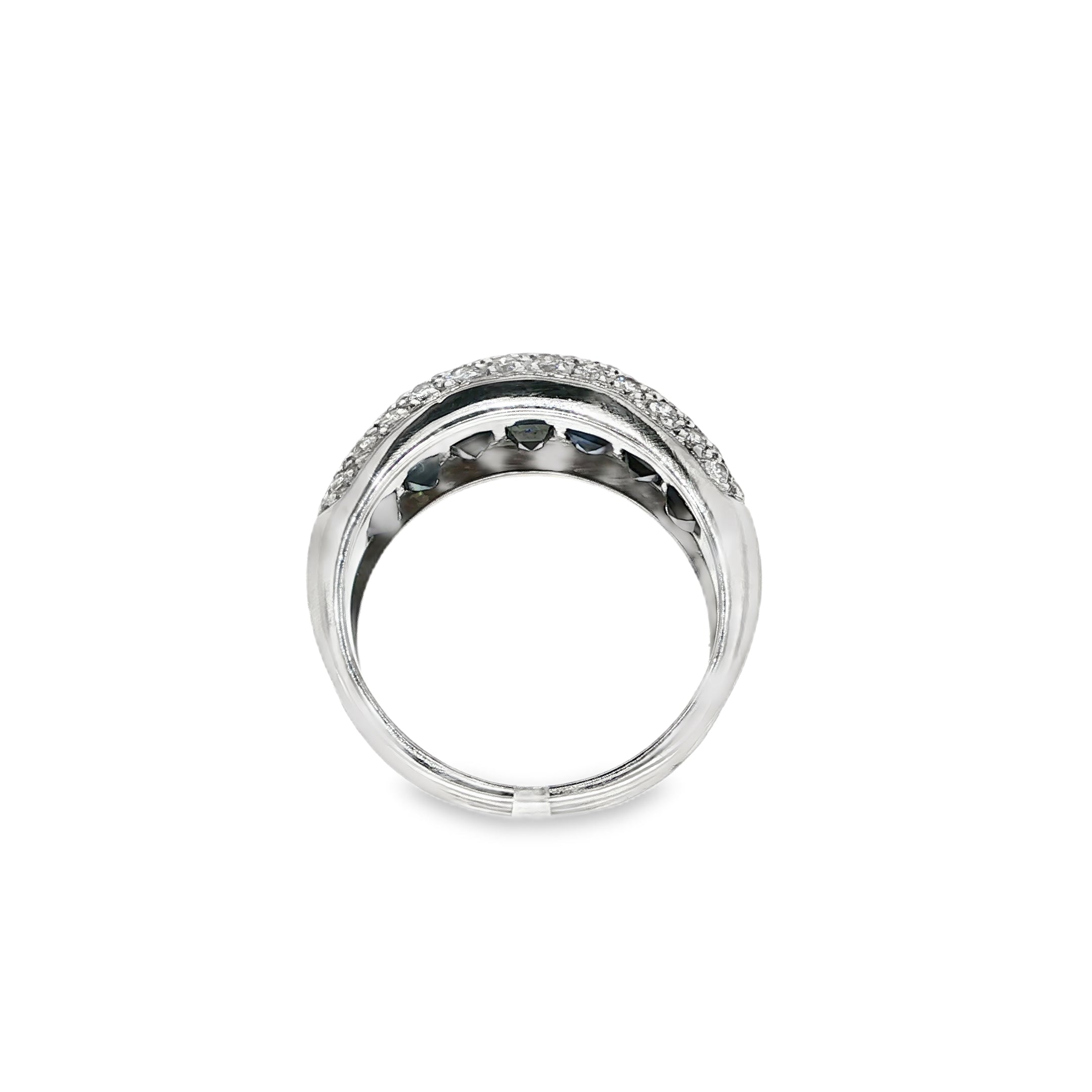 ANILLO ZAFIROS Y DIAMANTES