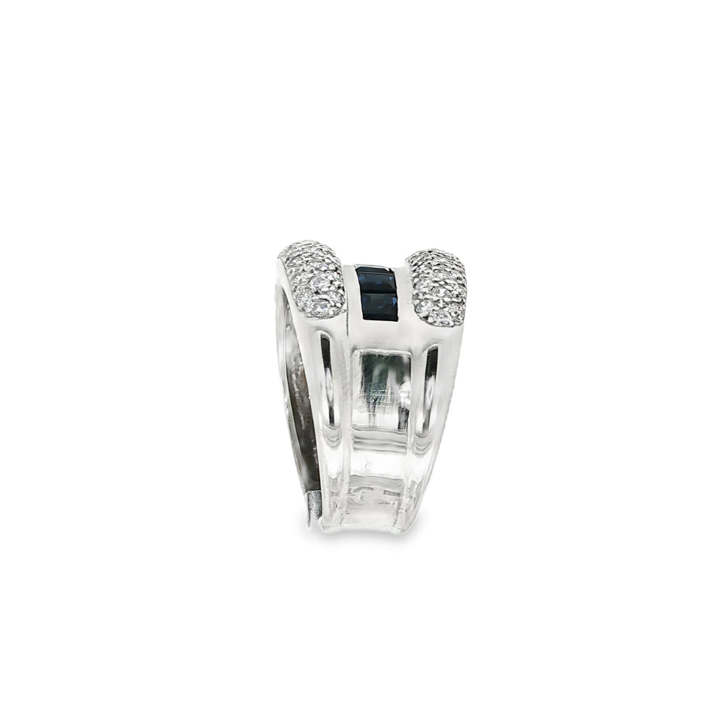 ANILLO ZAFIROS Y DIAMANTES