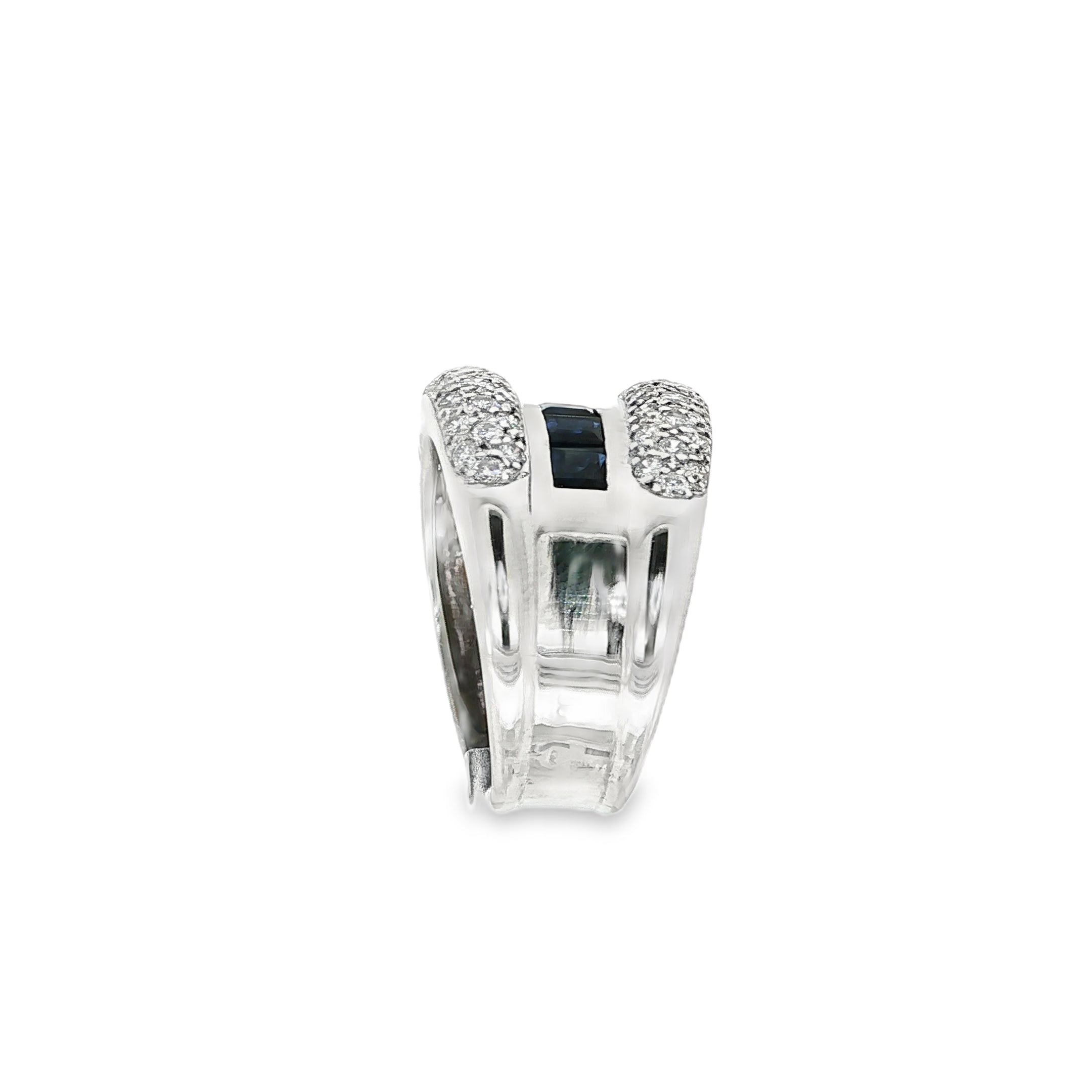 ANILLO ZAFIROS Y DIAMANTES