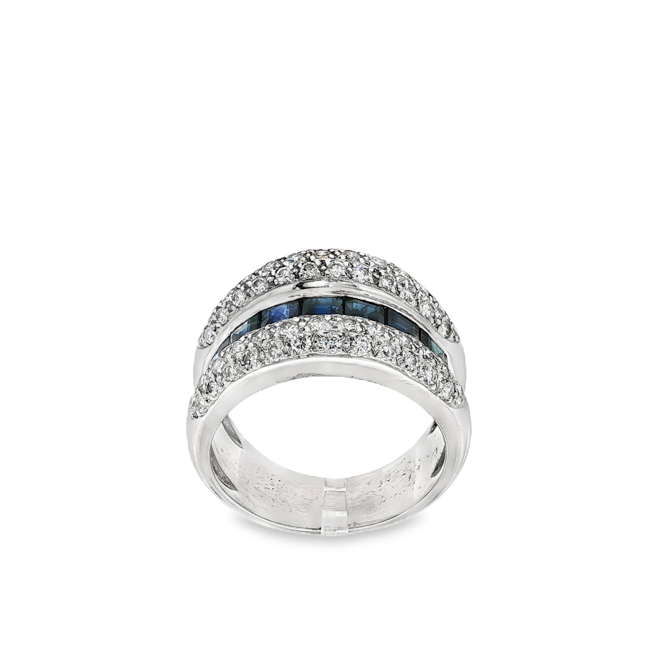 ANILLO ZAFIROS Y DIAMANTES