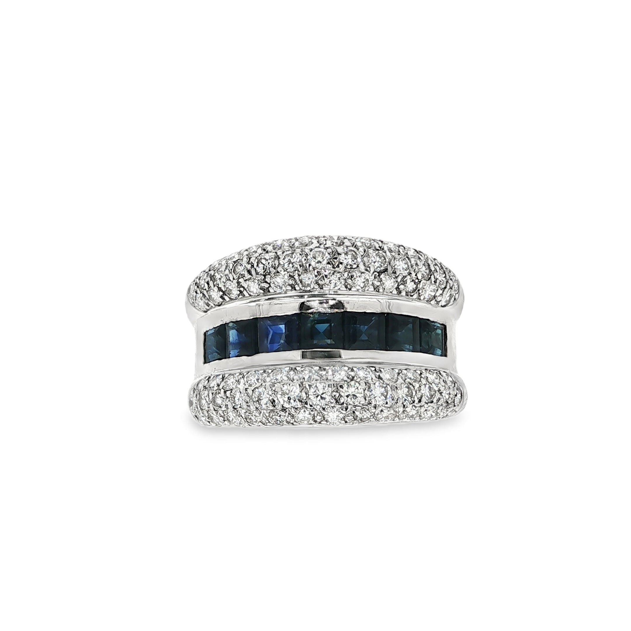 ANILLO ZAFIROS Y DIAMANTES