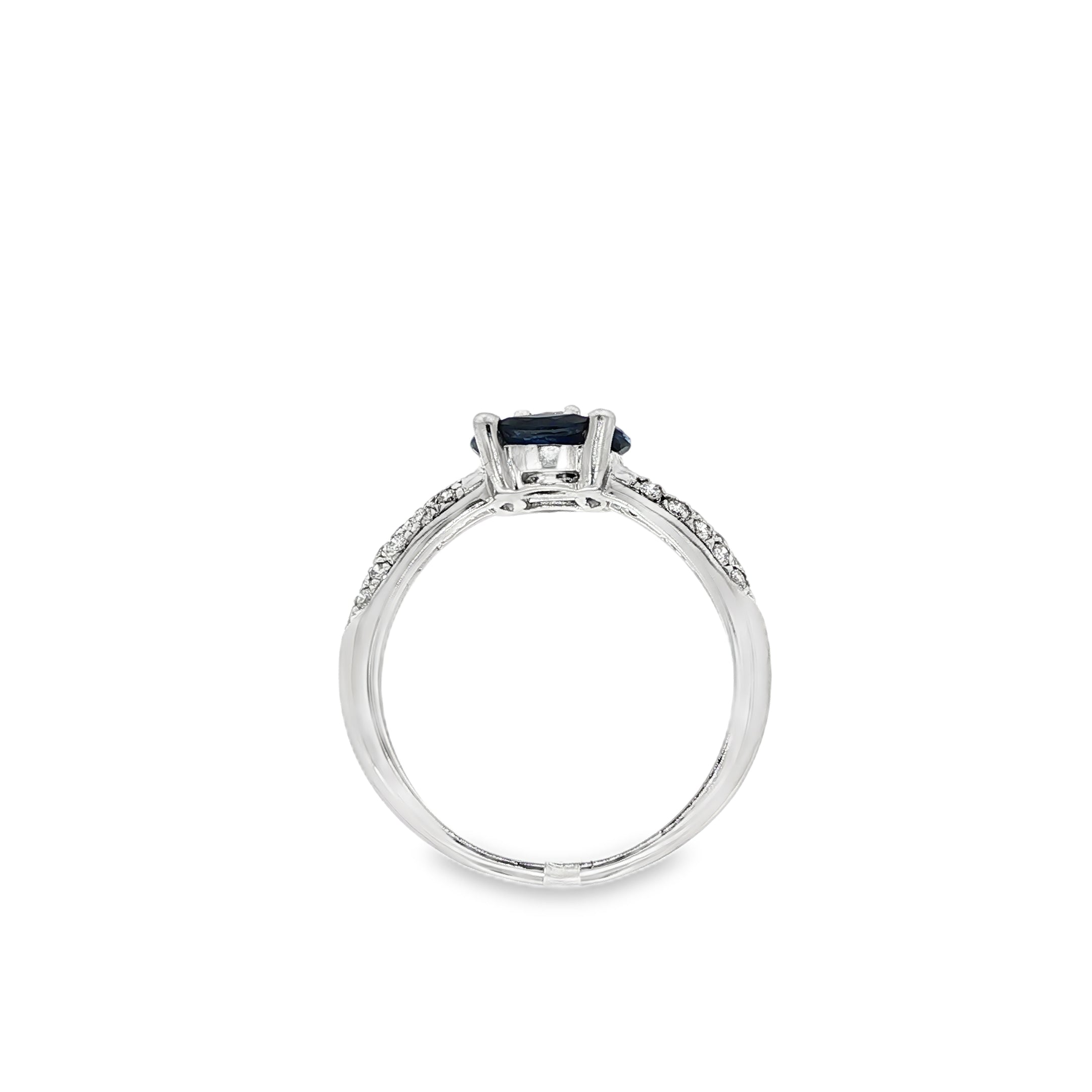SORTIJA ORO BLANCO ZAFIROS MARQUISE Y BRILLANTES