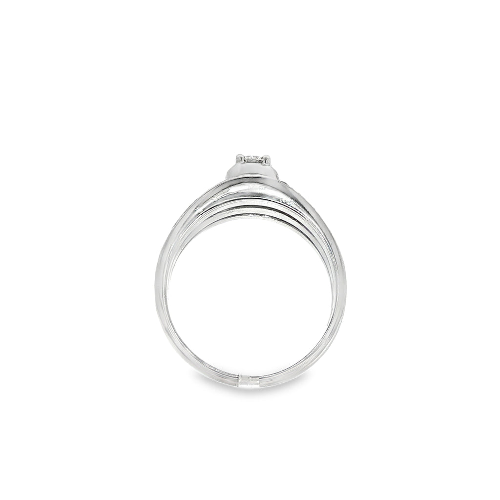 SORTIJA 3 AROS ORO BLANCO Y BRILLANTES