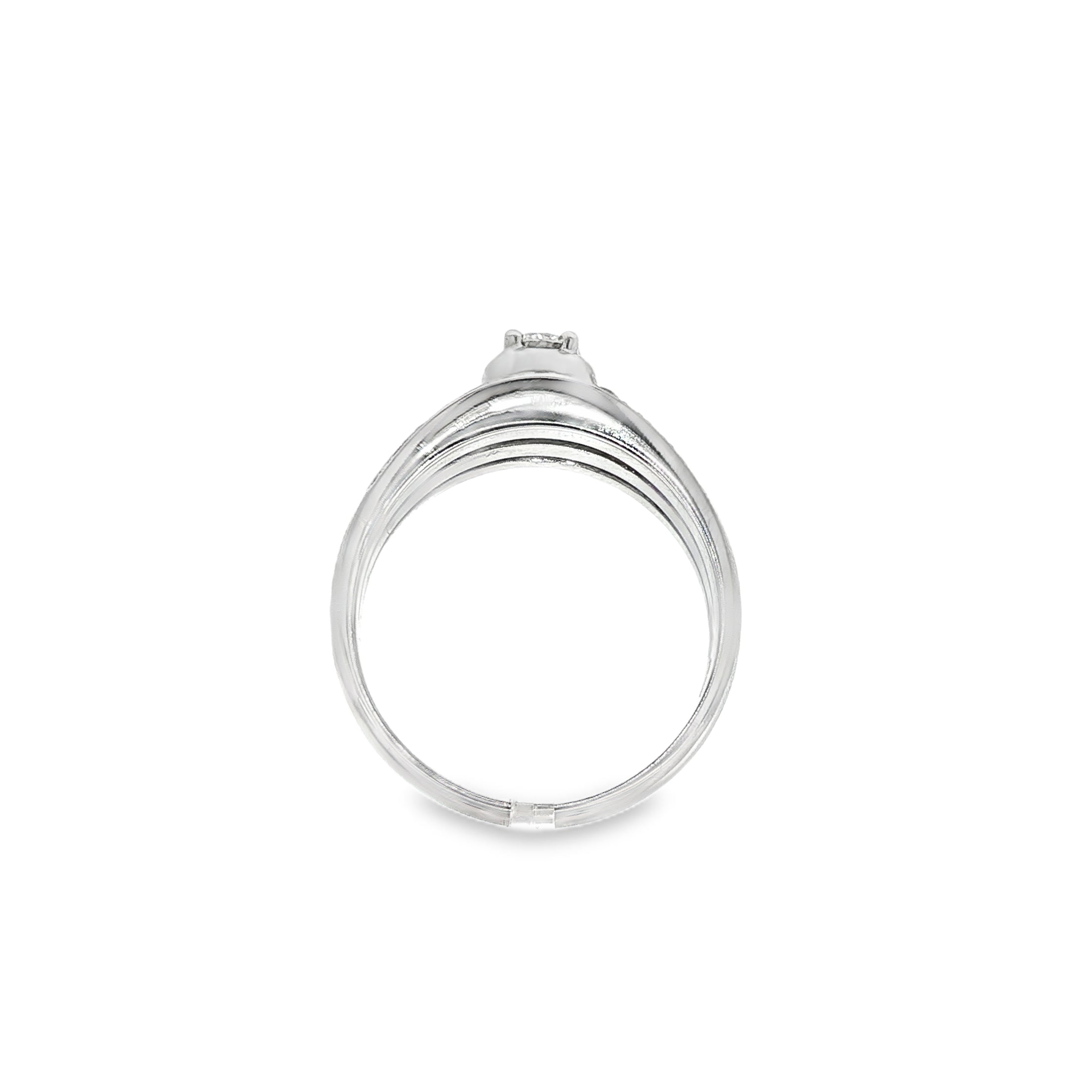 SORTIJA 3 AROS ORO BLANCO Y BRILLANTES