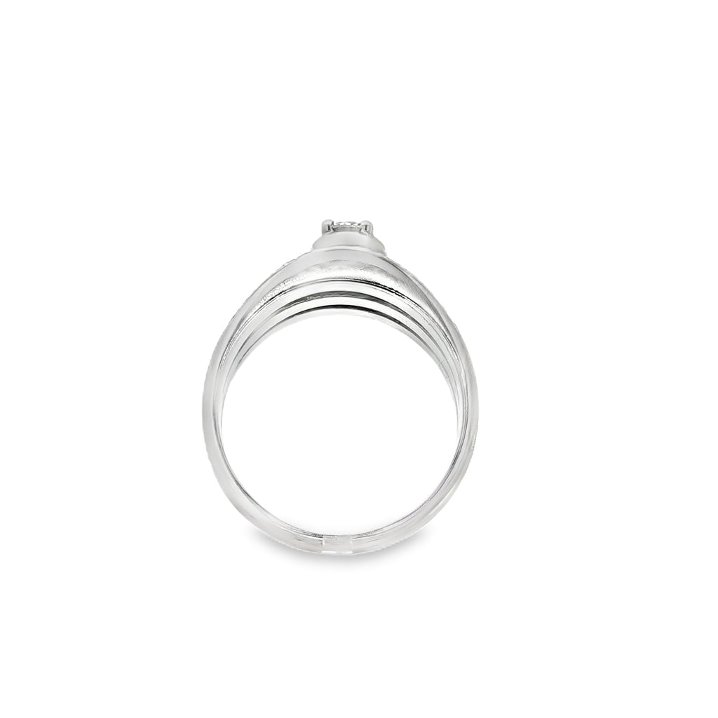 SORTIJA 3 AROS ORO BLANCO Y BRILLANTES