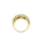 ANILLO BICOLOR ESMERALDAS CON BRILLANTES