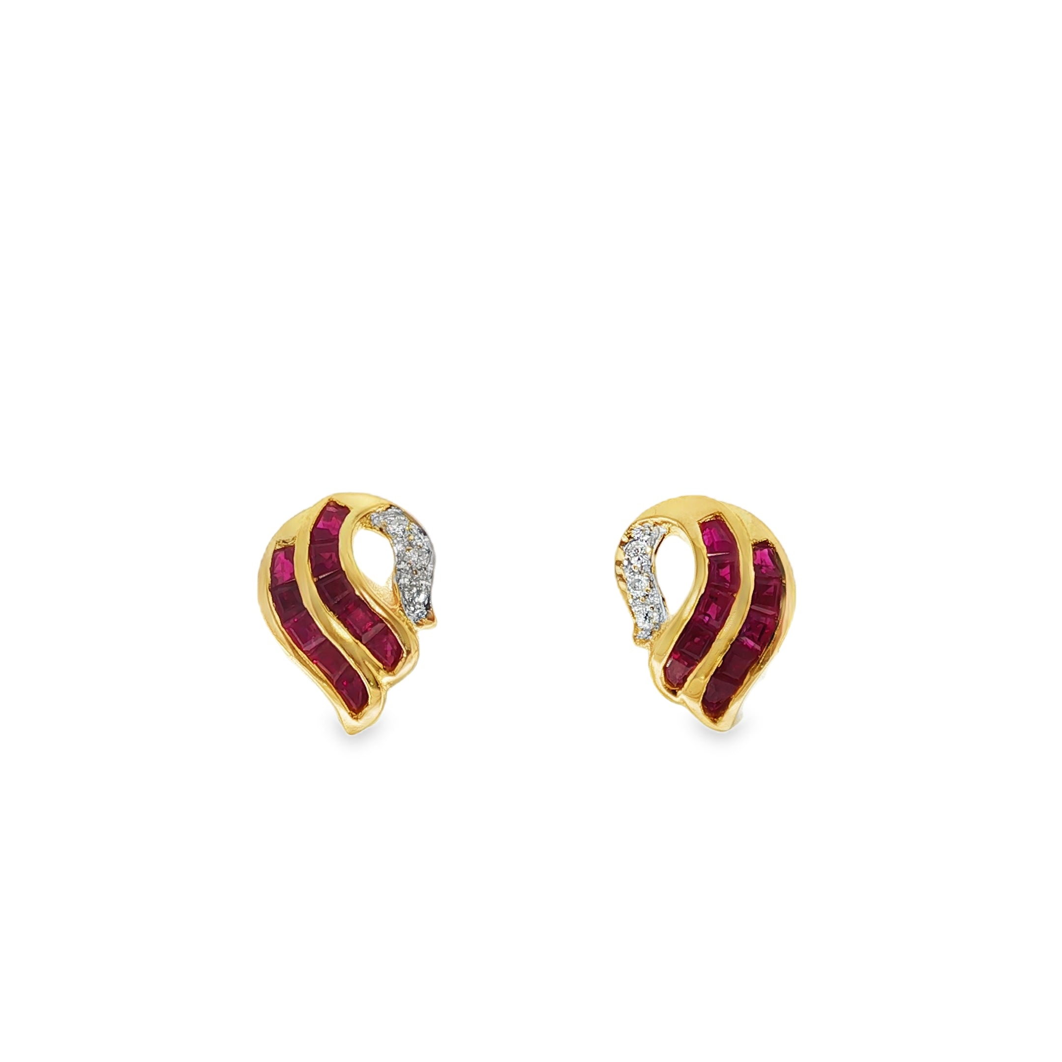 PENDIENTES RUBIES CON BRILLANTES