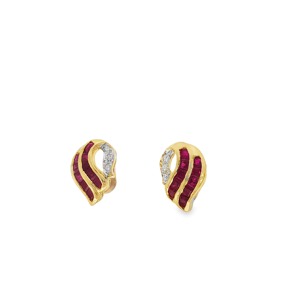 PENDIENTES RUBIES CON BRILLANTES