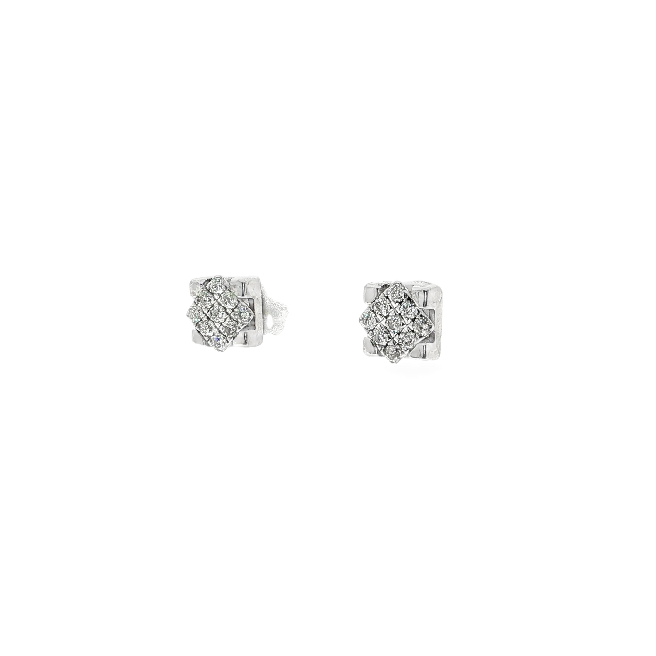 PENDIENTES CUADRADOS CON DIAMANTES