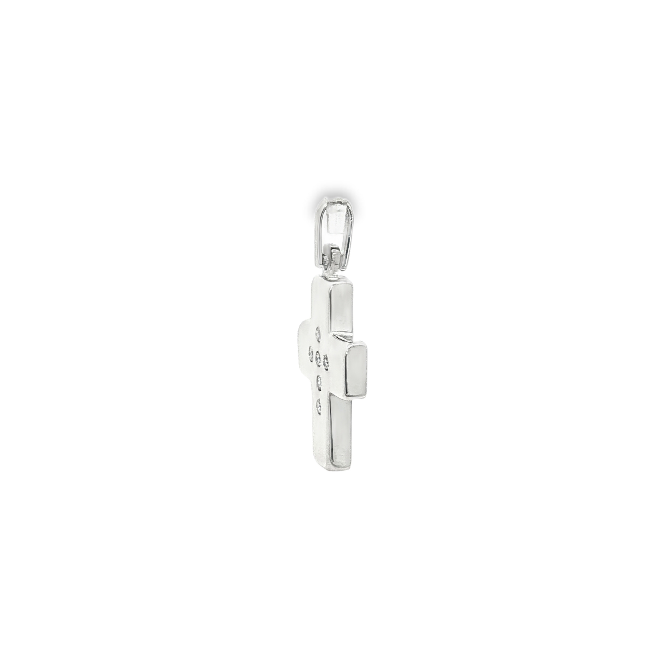 CRUZ ORO BLANCO CON BRILLANTES