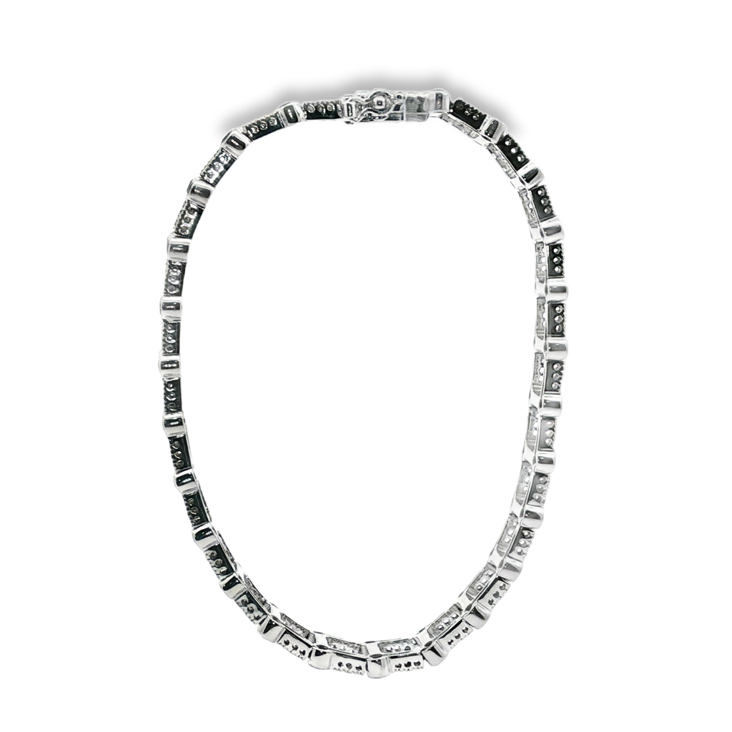PULSERA ORO BLANCO CON ZAFIROS Y BRILLANTES