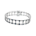 PULSERA ORO BLANCO CON ZAFIROS Y BRILLANTES