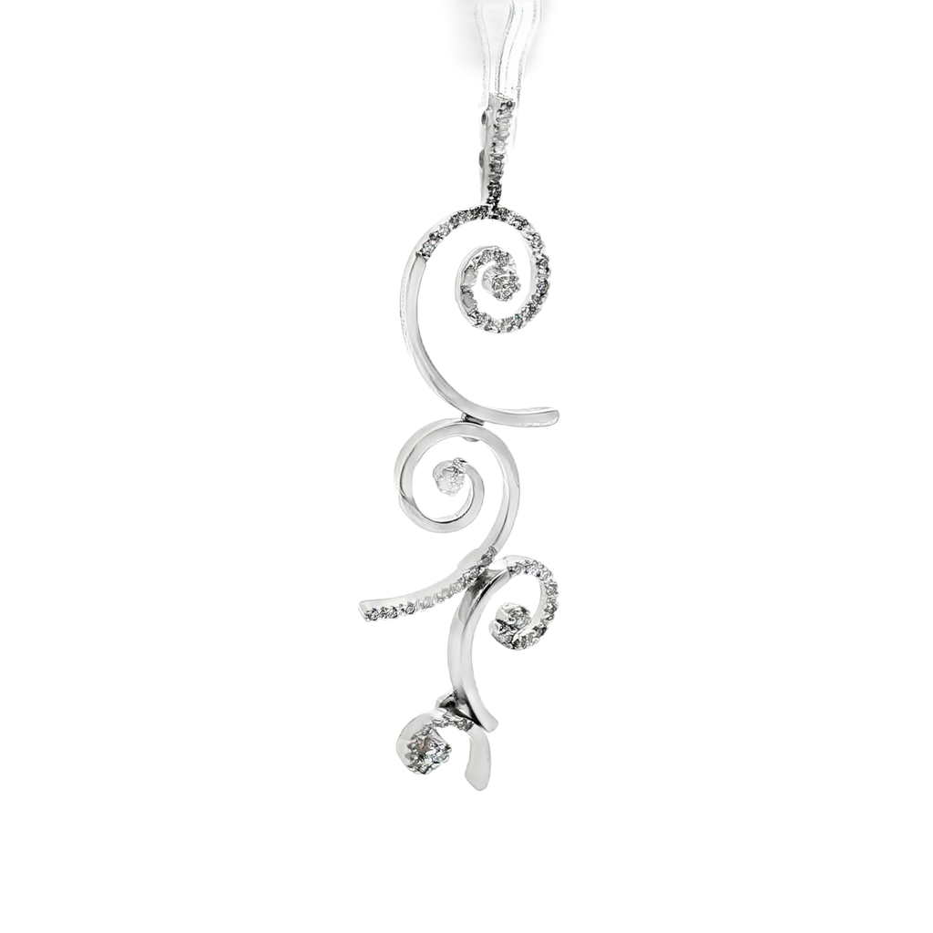 COLGANTE LARGO ORO BLANCO CON DIAMANTES
