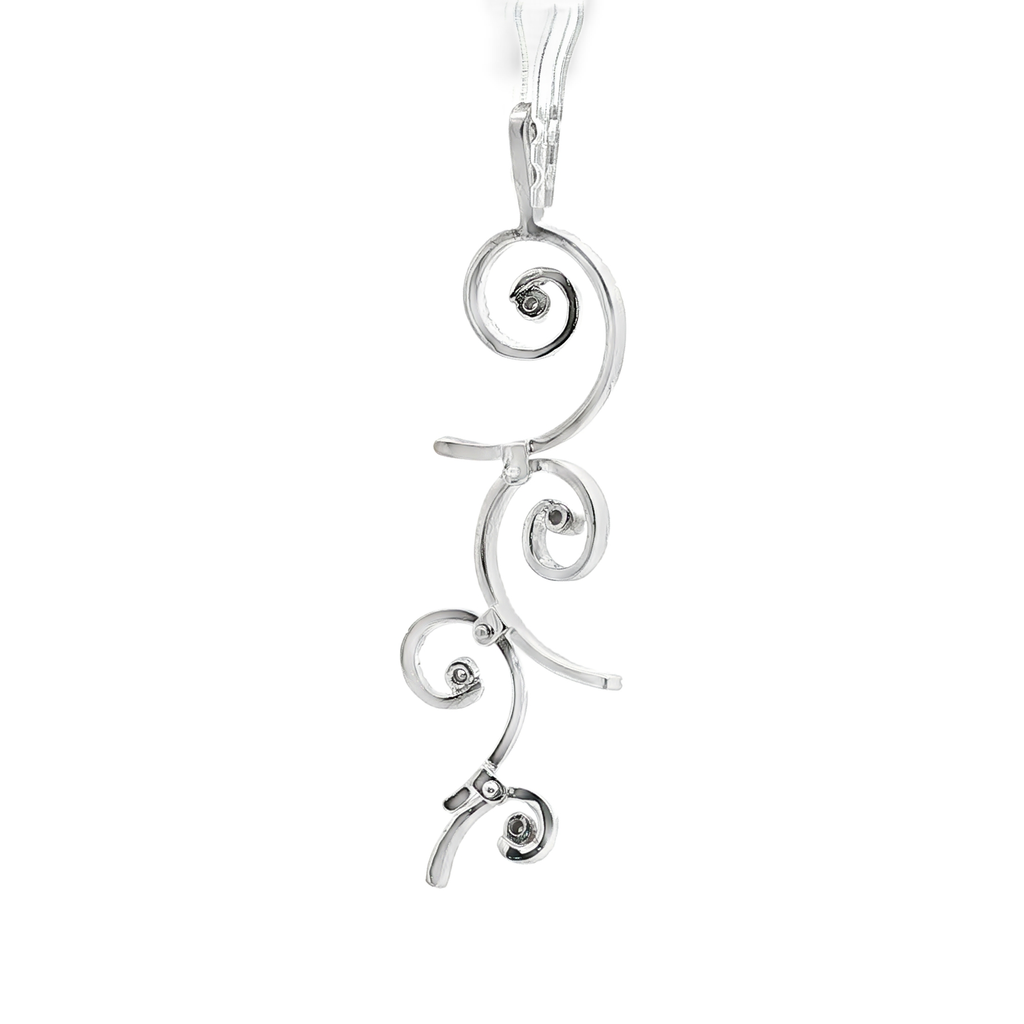 COLGANTE LARGO ORO BLANCO CON DIAMANTES