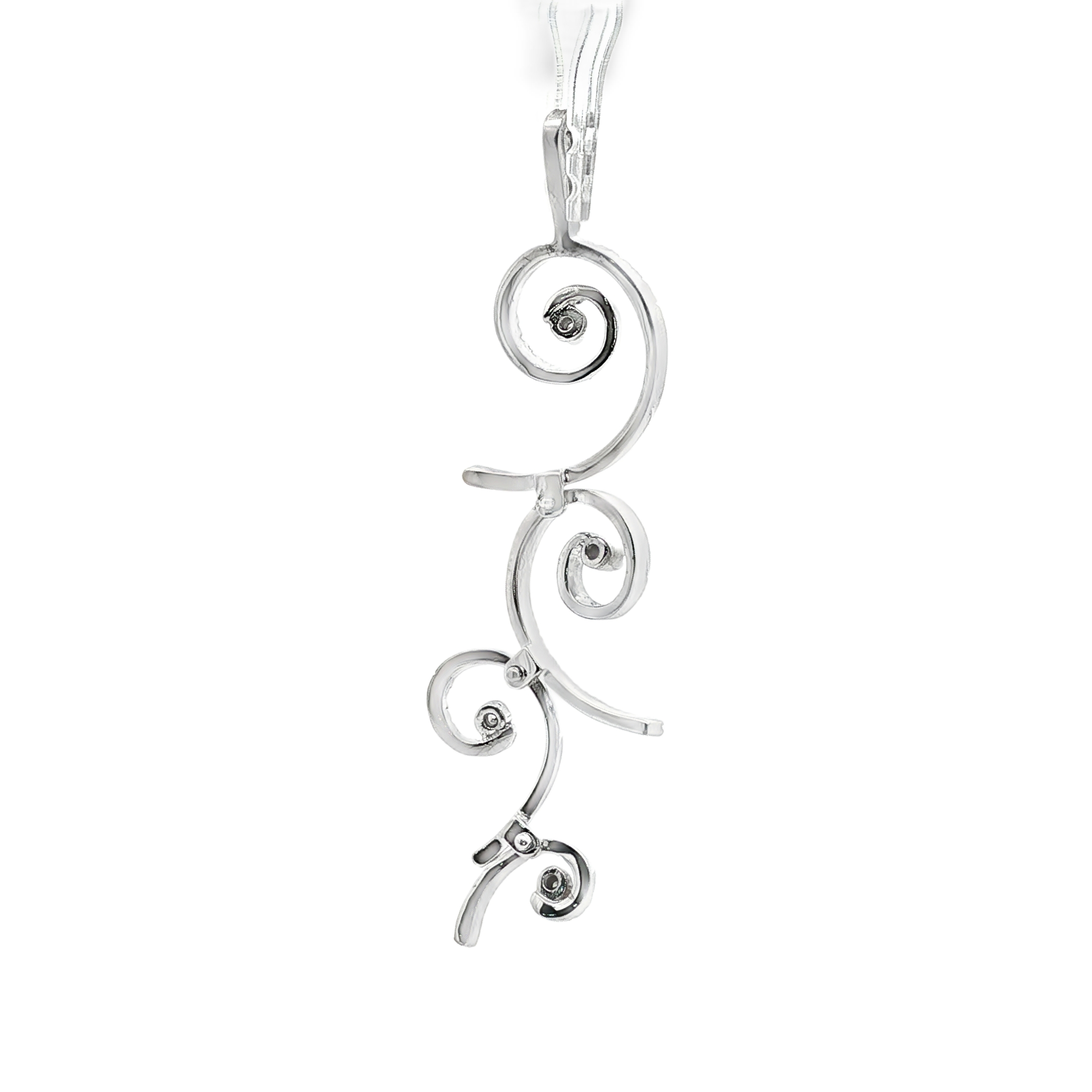 COLGANTE LARGO ORO BLANCO CON DIAMANTES