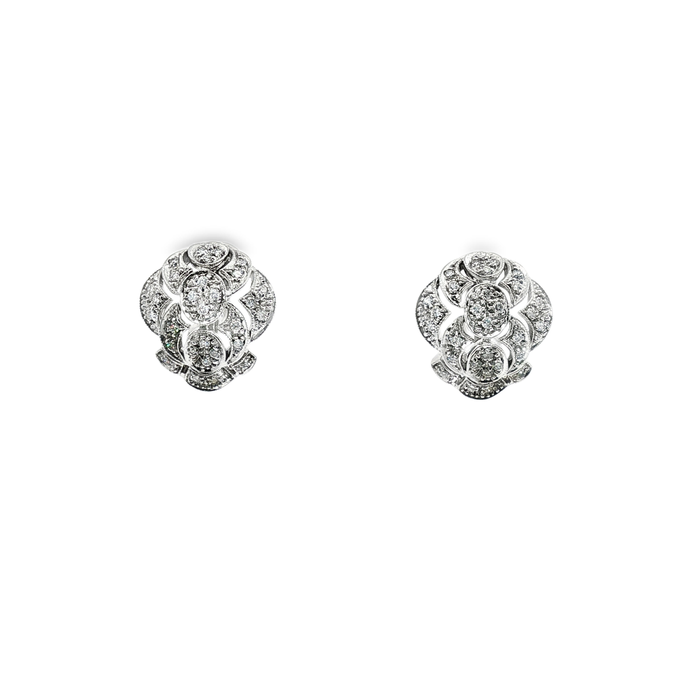 PENDIENTES ORO BLANCO Y PUNTAS DE BRILLANTE