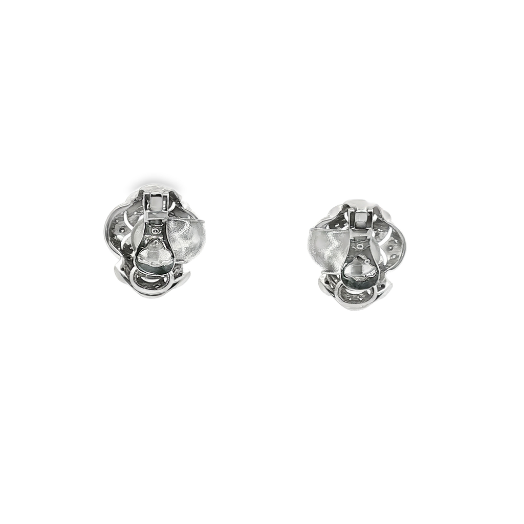 PENDIENTES ORO BLANCO Y PUNTAS DE BRILLANTE