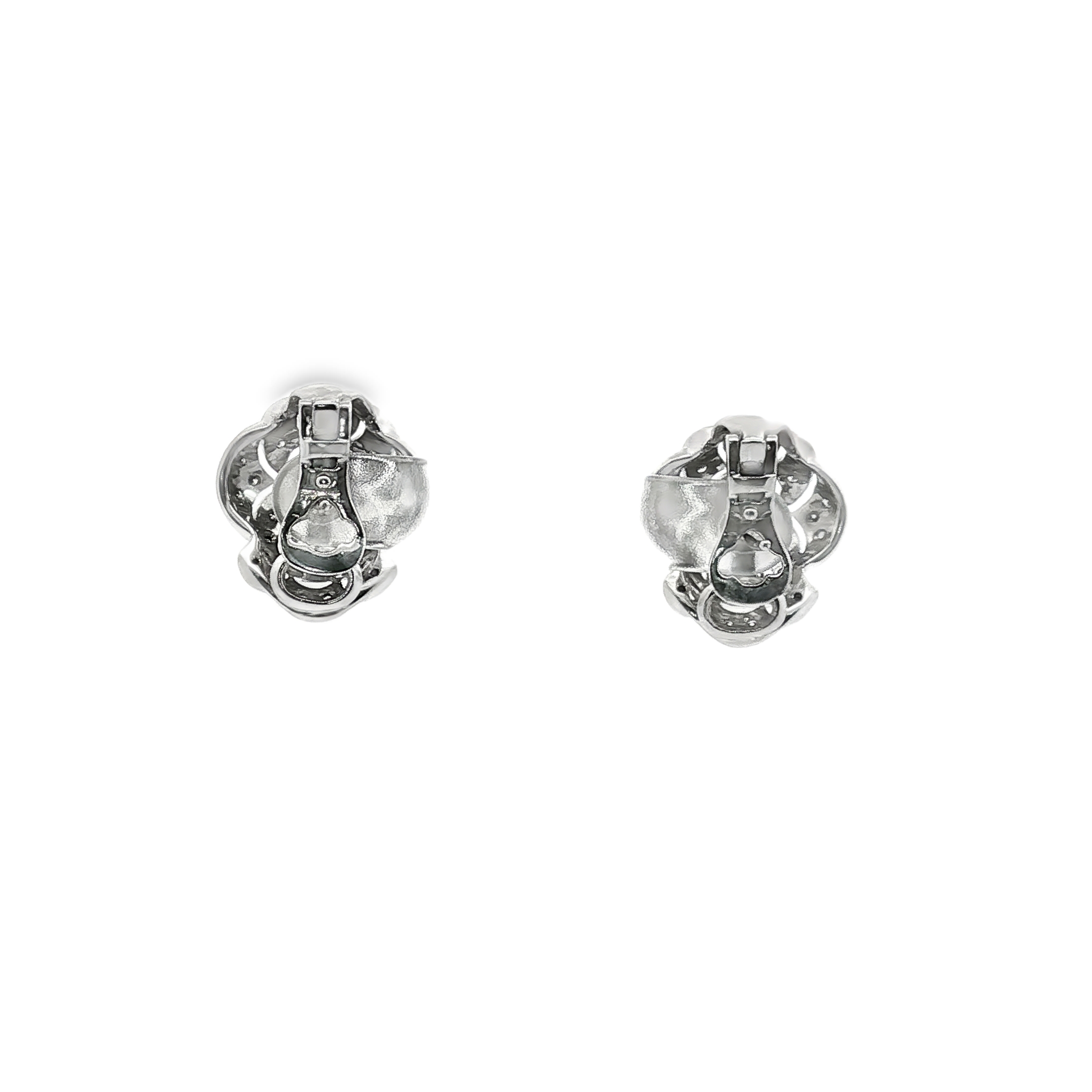 PENDIENTES ORO BLANCO Y PUNTAS DE BRILLANTE