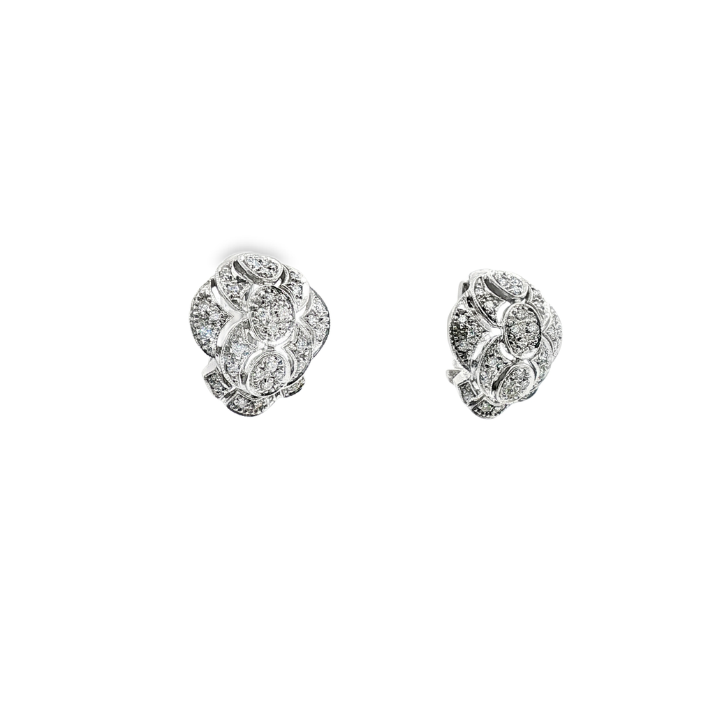 PENDIENTES ORO BLANCO Y PUNTAS DE BRILLANTE