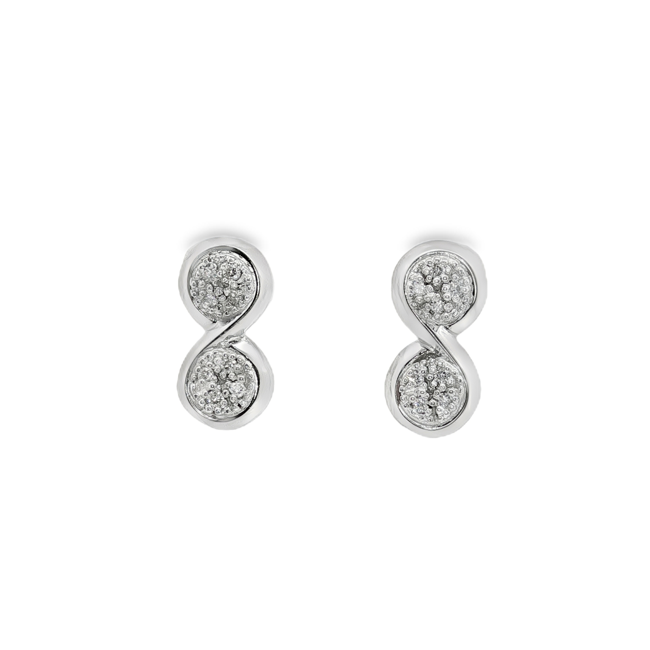 PENDIENTES INFINITO ORO BLANCO CON DIAMANTES
