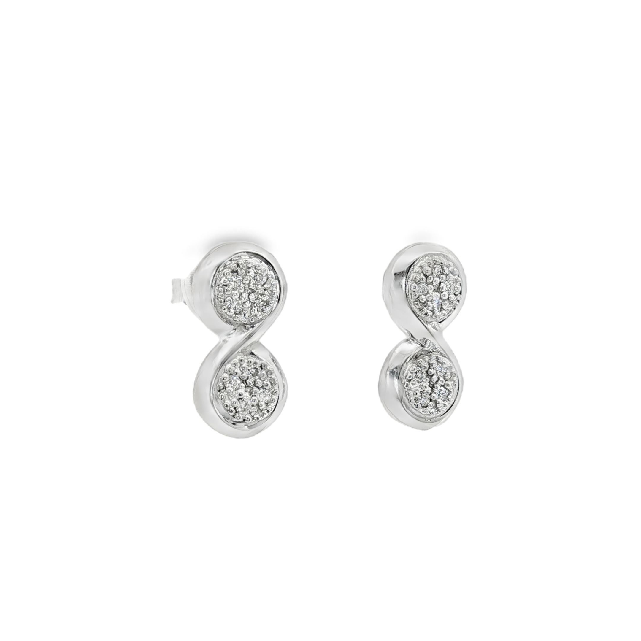 PENDIENTES INFINITO ORO BLANCO CON DIAMANTES