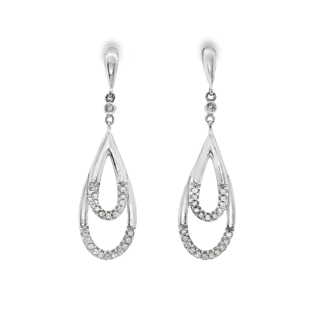 PENDIENTES ORO BLANCO CON BRILLANTES