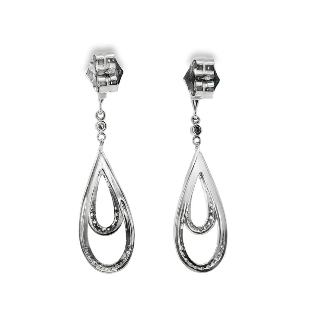 PENDIENTES ORO BLANCO CON BRILLANTES